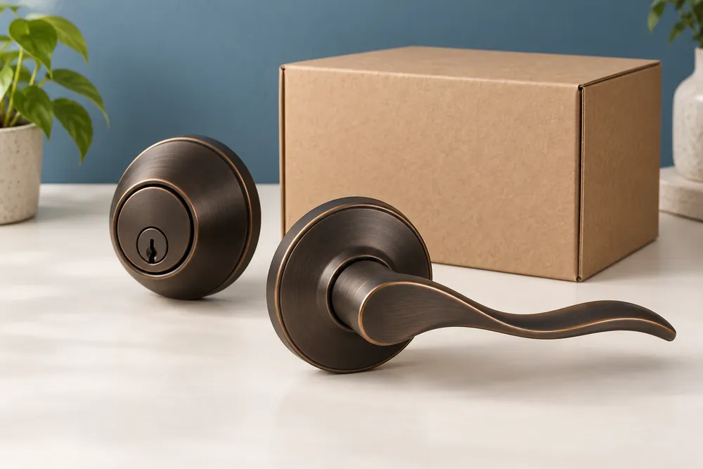 Conventional door-lock hardware arranged for product inspection